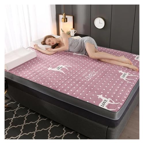 FJOADNVM Matratze Naturlatex-Matratze, gestrickte Baumwolle, hochwertige, verdickte Isomatte, Memory-Schaum, Schlafhilfe, Doppelbett, volle Größe(NO-3,Thickness 8cm,90x190cm) von FJOADNVM