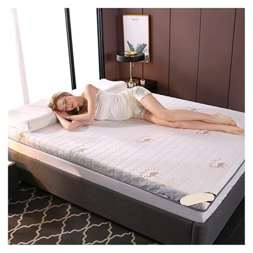 FJOADNVM Matratze Naturlatex-Matratze, gestrickte Baumwolle, hochwertige, verdickte Isomatte, Memory-Schaum, Schlafhilfe, Doppelbett, volle Größe(NO-4,Thickness 8cm,90x190cm) von FJOADNVM