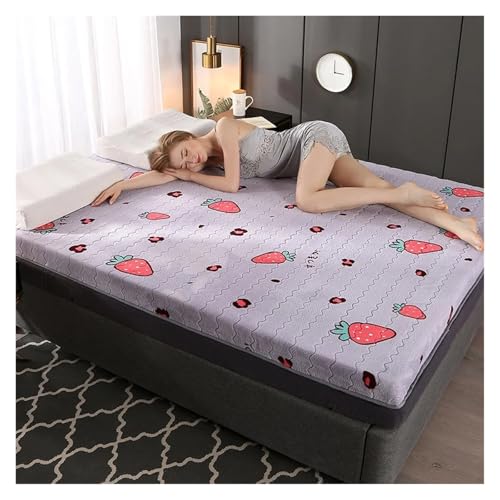 FJOADNVM Matratze Naturlatex-Matratze, gestrickte Baumwolle, hochwertige, verdickte Isomatte, Memory-Schaum, Schlafhilfe, Doppelbett, volle Größe(NO-6,Thickness 4cm,90x200cm) von FJOADNVM