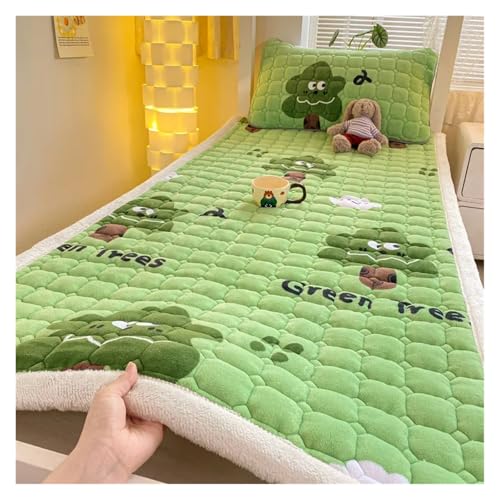 FJOADNVM Matratze Schlafsaal Einzelnes Dickes warmes Bettlaken Winter Milchsamt Matratzenauflage Doppelte Tagesdecke Dünne Bettauflage Matratzenbezug Tatami-Matte(005,90x200cm-1pc Sheet) von FJOADNVM