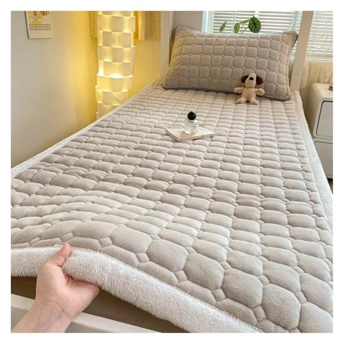 FJOADNVM Matratze Schlafsaal Einzelnes Dickes warmes Bettlaken Winter Milchsamt Matratzenauflage Doppelte Tagesdecke Dünne Bettauflage Matratzenbezug Tatami-Matte(006,120x200cm-1pc Sheet) von FJOADNVM