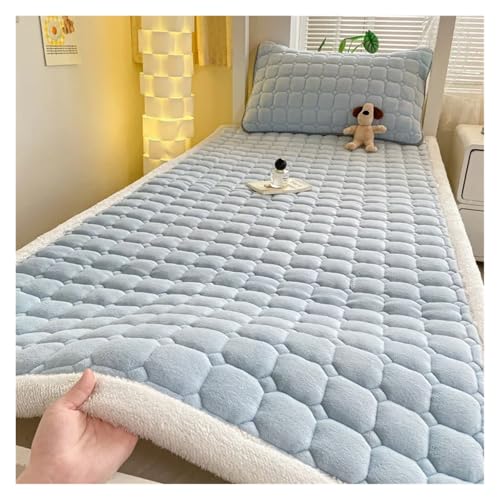 FJOADNVM Matratze Schlafsaal Einzelnes Dickes warmes Bettlaken Winter Milchsamt Matratzenauflage Doppelte Tagesdecke Dünne Bettauflage Matratzenbezug Tatami-Matte(007,180x200cm-1pc Sheet) von FJOADNVM