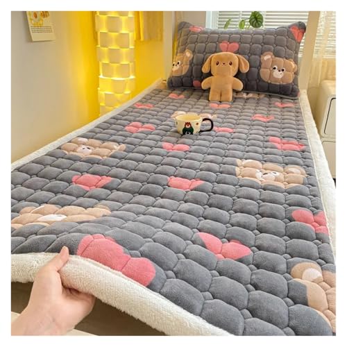 FJOADNVM Matratze Schlafsaal Einzelnes Dickes warmes Bettlaken Winter Milchsamt Matratzenauflage Doppelte Tagesdecke Dünne Bettauflage Matratzenbezug Tatami-Matte(010,120x200cm-1pc Sheet) von FJOADNVM