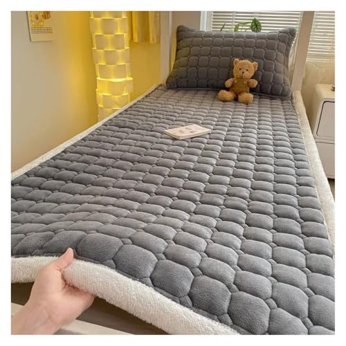 FJOADNVM Matratze Schlafsaal Einzelnes Dickes warmes Bettlaken Winter Milchsamt Matratzenauflage Doppelte Tagesdecke Dünne Bettauflage Matratzenbezug Tatami-Matte(012,90x200cm-1pc Sheet) von FJOADNVM