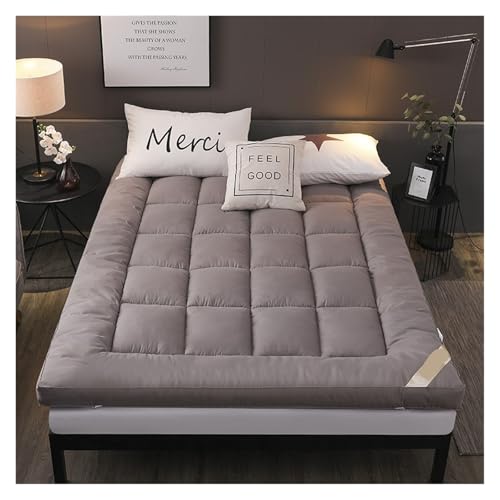 FJOADNVM Matratze Verdickte Daunen-Baumwollmatratze, 1,5 m Kissen,8 Tatami Home Hotel Doppelbettmatratze, 2 x, Matten(Gray,90x190cm) von FJOADNVM