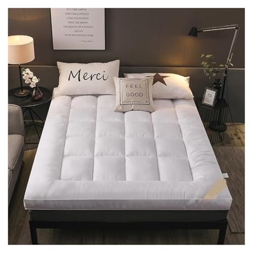 FJOADNVM Matratze Verdickte Daunen-Baumwollmatratze, 1,5 m Kissen,8 Tatami Home Hotel Doppelbettmatratze, 2 x, Matten(White,180x200cm) von FJOADNVM