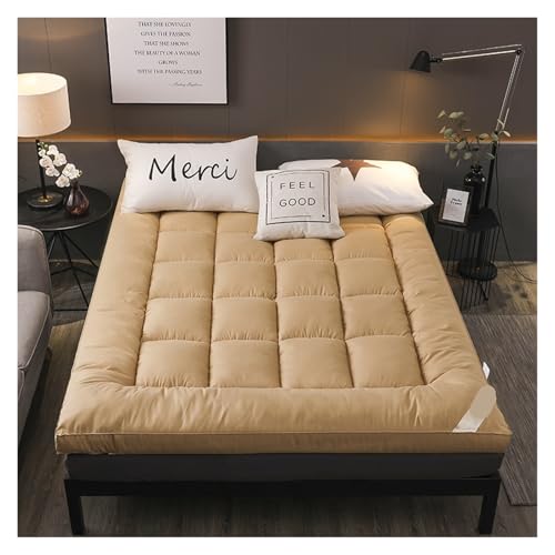 FJOADNVM Matratze Verdickte Daunen-Baumwollmatratze, 1,5 m Kissen,8 Tatami Home Hotel Doppelbettmatratze, 2 x, Matten(Yellow,180x200cm) von FJOADNVM