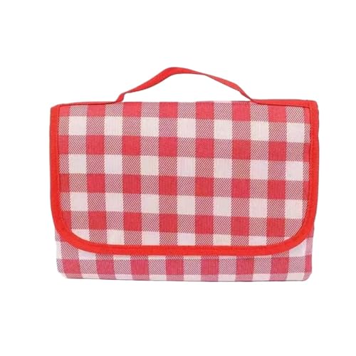 FJOADNVM Picknickdecke Camping Matte Wasserdicht Strand Matte Klapp Matratze Tragbare Leichte Picknick Matte Große Outdoor(Red,S(100 150CM)) von FJOADNVM