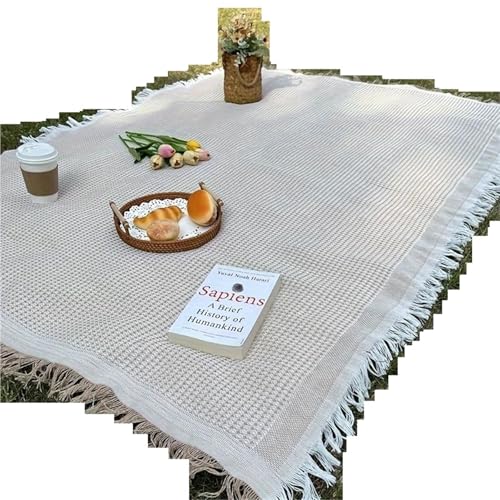FJOADNVM Picknickdecke Picknickdecke Camping Outdoor Rasenmatte Campingausrüstung Picknicktuch Tischdecke Feuchtigkeitsbeständige Picknickmatte Zeltdecke(White,90X180cm) von FJOADNVM