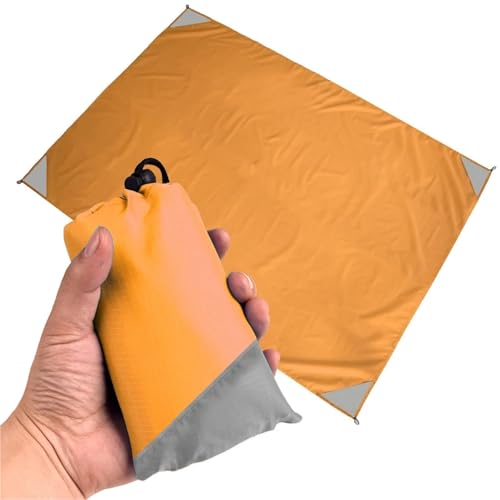 FJOADNVM Picknickdecke Picknickmatte Outdoor-Campingmatte Wasserdicht Praktische zusammenklappbare Rasen-Feuchtigkeitsbeständige Polyester-Strandmatte(Color 04,1.4m x 2m) von FJOADNVM