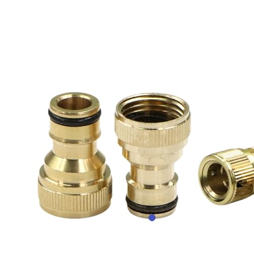 FJOADNVM Schlauchverbinder Anschluss Langlebig 1/2 "3/4" 1 "Messing Schnell Innengewinde 16mm Schnuller Nippel Kupplung Adapter Garten Bewässerung Verbinden(1I2 Inch-2pcs) von FJOADNVM