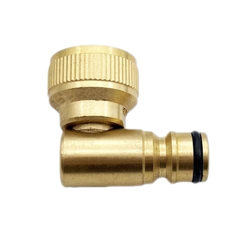 FJOADNVM Schlauchverbinder Bewässerungsanschlüsse Schlauchtrommel Schwenkwinkel Schnellverbinder for Stecker 3/4 Zoll Gewindehahnanschluss weiblich 90 Grad Garten von FJOADNVM