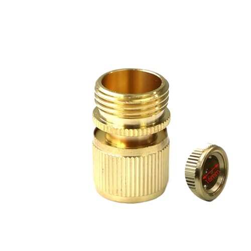FJOADNVM Schlauchverbinder Repair Jiont Messing 1/2" 3/4" Außen-/Innengewinde Schnell 16,0 mm Nippeladapter for Gartenschlauch Wasserhahn Bewässerungsrohr(C-Euro-Male) von FJOADNVM