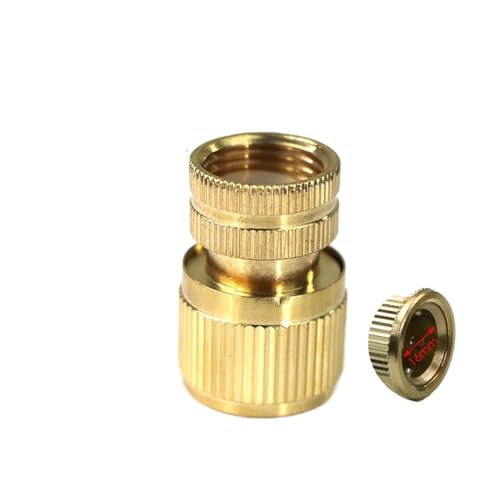 FJOADNVM Schlauchverbinder Repair Jiont Messing 1/2" 3/4" Außen-/Innengewinde Schnell 16,0 mm Nippeladapter for Gartenschlauch Wasserhahn Bewässerungsrohr(F-Euro-Female) von FJOADNVM