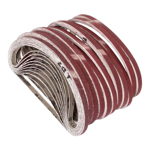 FJOADNVM Schleifband 10 Stück Körnung 40–600 Schleifbänder Schleifband Schleifsieb mit Körnung 40 bis 600 weichem Tuch for Bandschleifer 9 x 533 mm.(100) von FJOADNVM