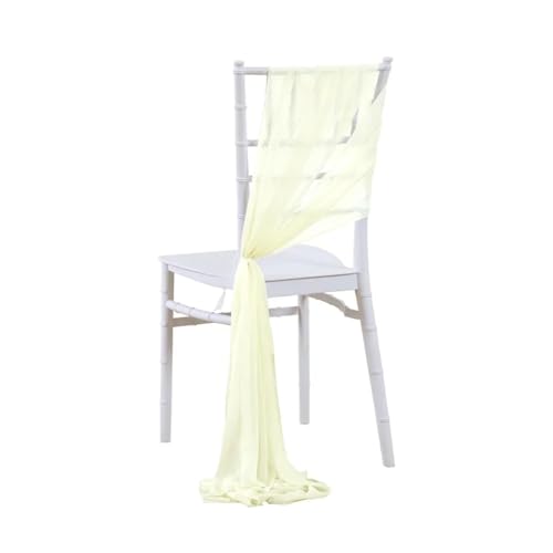 FJOADNVM Stuhlschleife Hochzeit 10/50PCS Like Chiffon Chair Sashes Wedding Decoration 17x250cm Aisle Decorations Party Banquet Event Baby Shower(Beige,50pcs) von FJOADNVM