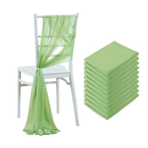 FJOADNVM Stuhlschleife Hochzeit 10/50PCS Like Chiffon Chair Sashes Wedding Decoration 17x250cm Aisle Decorations Party Banquet Event Baby Shower(Light Green,10 pcs) von FJOADNVM