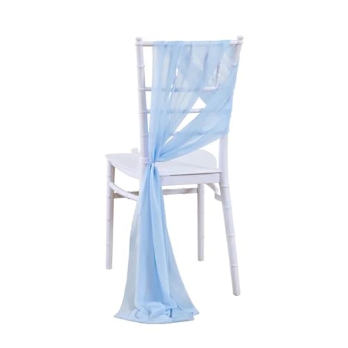 FJOADNVM Stuhlschleife Hochzeit 10/50PCS Like Chiffon Chair Sashes Wedding Decoration 17x250cm Aisle Decorations Party Banquet Event Baby Shower(Light Sky,10 pcs) von FJOADNVM
