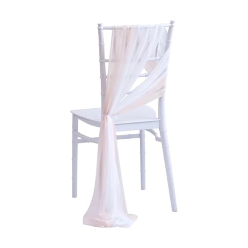 FJOADNVM Stuhlschleife Hochzeit 10/50PCS Like Chiffon Chair Sashes Wedding Decoration 17x250cm Aisle Decorations Party Banquet Event Baby Shower(Light pink and White,10 pcs) von FJOADNVM