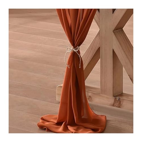 FJOADNVM Stuhlschleife Hochzeit 10PCS 30x270cm Sage Green Chiffon Wedding Chair Sashes Setting Gauze Sheer Vintage Birthday Party Festival Aisle Decor(10PCS Rust red) von FJOADNVM