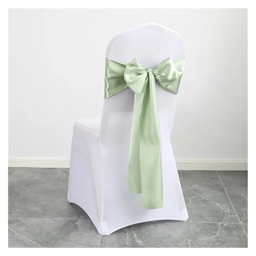 FJOADNVM Stuhlschleife Hochzeit 10pcs Satin Chair Belt with Bow Decoration, Universal Cover Ribbon Tie Wedding Back Decor/Chair Sashes(Green 2) von FJOADNVM