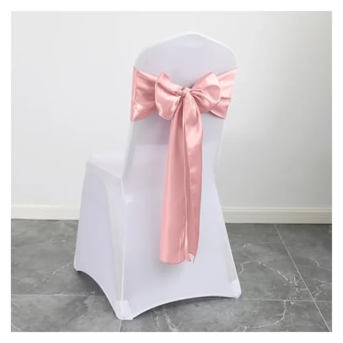 FJOADNVM Stuhlschleife Hochzeit 10pcs Satin Chair Belt with Bow Decoration, Universal Cover Ribbon Tie Wedding Back Decor/Chair Sashes(Rose Gold) von FJOADNVM
