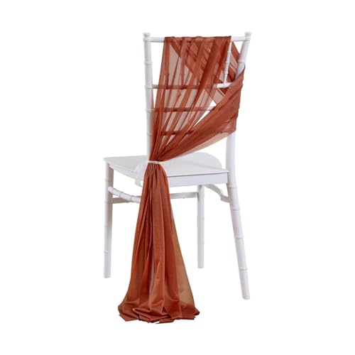 FJOADNVM Stuhlschleife Hochzeit Chiffon Chair Sashes Wedding Decoration Set of 2 for Party Banquet Event Baby Shower Ceremony Aisle Chairs Decors，30x300cm(Brown) von FJOADNVM