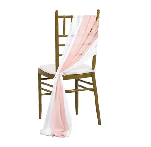 FJOADNVM Stuhlschleife Hochzeit Chiffon Chair Sashes Wedding Decoration Set of 2 for Party Banquet Event Baby Shower Ceremony Aisle Chairs Decors，30x300cm(Color02) von FJOADNVM