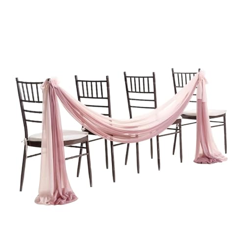 FJOADNVM Stuhlschleife Hochzeit Chiffon Chair Sashes Wedding Decoration Set of 2 for Party Banquet Event Baby Shower Ceremony Aisle Chairs Decors，30x300cm(Pink 2) von FJOADNVM