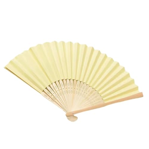 Faltfächer 10 stücke Hand Gehalten Fan Blank for Hochzeit Party Decor Mi DIY Papier Fans for Praxis Kalligraphie Malerei Fans(Flat yellow,10pcs) von FJOADNVM