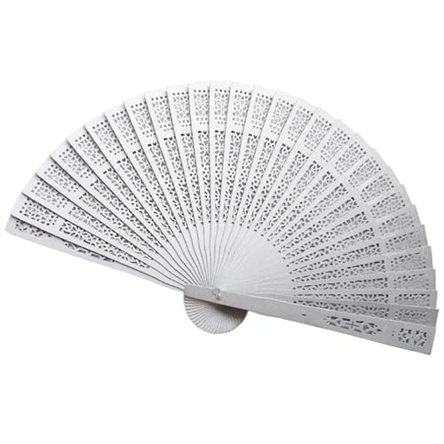 Faltfächer 20/50 Pcs Hochzeit Hand Duftenden Party Geschnitzte Falten Holz Vintage Hohl Antike Fan(Color02,50 Pcs) von FJOADNVM