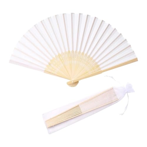 Faltfächer 20/80 Pcs Hochzeit Handgemachte Seide Fan Hochzeit Und Party Mit Tasche(Color01,60 Pcs) von FJOADNVM