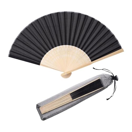 Faltfächer 20/80 Pcs Hochzeit Handgemachte Seide Fan Hochzeit Und Party Mit Tasche(Color06,50 Pcs) von FJOADNVM