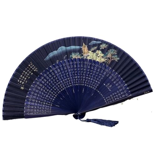 Faltfächer Seide Falten Tanz Tragbare Vintage Dame Falten Landschaft Sommer Frauen Hand Fan(Color03) von FJOADNVM