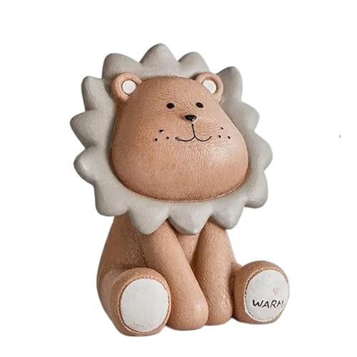 Spardose Kinder Löwe Spardose Cartoon Niedliche Kreative Kinder Kind Sparschwein Kinderzimmer Entzückendes Geschenk Tierfiguren(Brown Lion-Big) von FJOADNVM