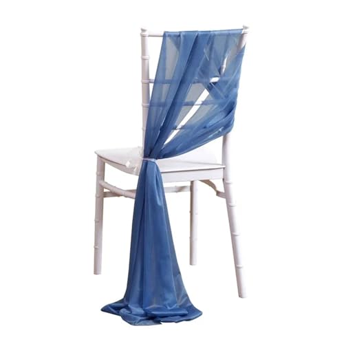 Stuhlschleife Hochzeit Set of 10 Like Chiffon Chair Sashes Wedding Decoration for Aisle Decorations Party Banquet Event Baby Shower，17x250cm Long(Dusty Gray) von FJOADNVM