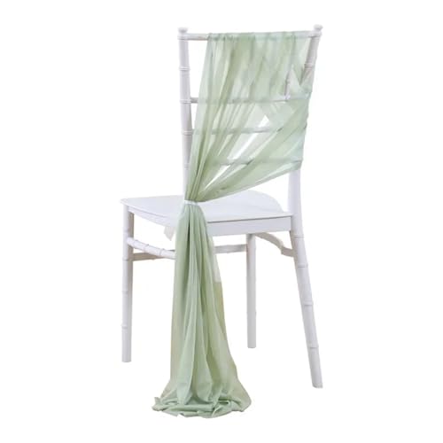 Stuhlschleife Hochzeit Set of 10 Like Chiffon Chair Sashes Wedding Decoration for Aisle Decorations Party Banquet Event Baby Shower，17x250cm Long(Green) von FJOADNVM