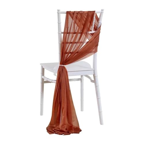 Stuhlschleife Hochzeit Set of 10 Like Chiffon Chair Sashes Wedding Decoration for Aisle Decorations Party Banquet Event Baby Shower，17x250cm Long(Red) von FJOADNVM