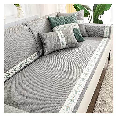 Sitzbezug Sofaüberwurf 1/2/3/4 Sitzer Rattan Sofahusse,Sofaschoner Sommer Bambus Kühlende Couch Sitzkissenbezug Eckmöbel Sofa Universal Schutzhülle Protector,Faltbare Rutschfeste Möbelschutzbezüge ( C von FJODAL