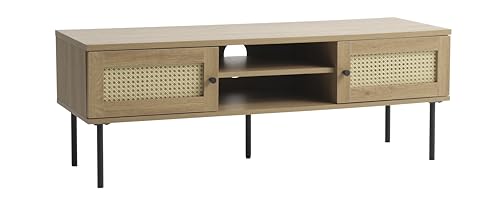 TV-Schrank, Fernsehtisch mit 2 Türen, 120 cm lang, TV-Regal für Fernseher bis zu 55 Zoll, verstellbare Ablagen, für Wohnzimmer, Esszimmer, Schlafzimmer, Kabelloch, polyrattan, Melaminoberfläche TV-Schrank, Fernsehtisch mit 2 Türen, 120 cm lang, TV-Regal für Fernseher bis zu 55 Zoll, verstellbare Ablagen, für Wohnzimmer, Esszimmer, Schlafzimmer, Kabelloch, polyrattan, Melaminoberfläche von FJORDFORM