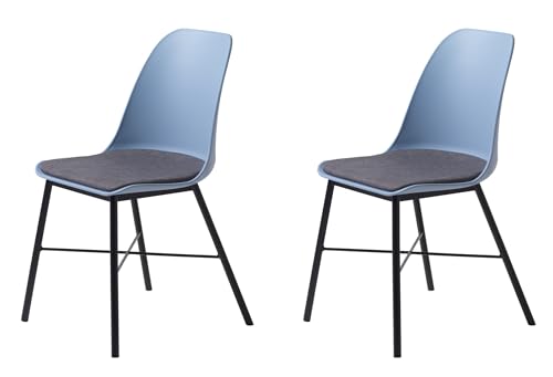 FJORDFORM Esszimmerstuhl, 2'er Stühlen, Blau, Schwarze Metallbeine von FJORDFORM