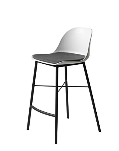 FJORDFORM Barhocker, Stuhl, Weiss, Schwarze Metallbeine von FJORDFORM