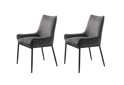 FJORDFORM Esszimmerstuihl, 2'er stühlen, Dunkel Grau, Schwarze Beine Chair, Brego, One Size von FJORDFORM