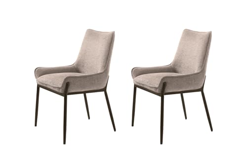 FJORDFORM Esszimmerstuihl, 2'er stühlen, Sand, Schwarze Beine Chair, Brego, One Size von FJORDFORM