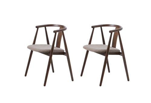 FJORDFORM Eszimmerstuhl, 2'er stühlen, Melange Sitz, Chair, Latte, Smoked Eiche, One Size von FJORDFORM