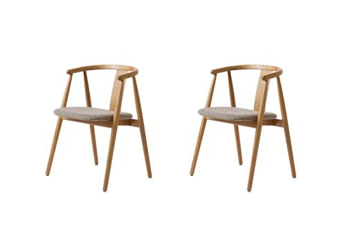 FJORDFORM Eszimmerstuhl, 2'er stühlen, Melange Sitz, Eiche Chair, Latte, Natur, One Size von FJORDFORM
