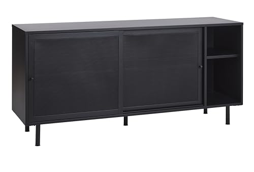 FJORDFORM Sideboard Metall, Schwarz, Kommode mit schiebetüren, Skandinavisch von FJORDFORM