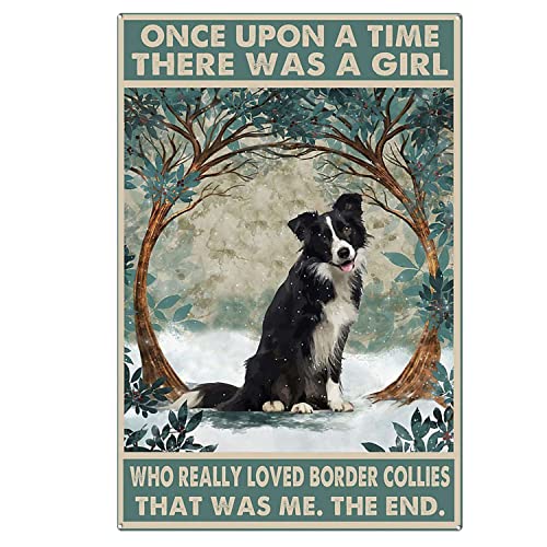 FJQWKLF Ascigo Blechschild Vintage Vintage Border Collie Hund Es war einmal ein Mädchen, das Hunde wirklich liebt Schilder Badezimmer 12X16 Zoll FJQWKLF Ascigo Blechschild Vintage Vintage Border Collie Hund Es war einmal ein Mädchen, das Hunde wirklich liebt Schilder Badezimmer 12X16 Zoll von FJQWKLF