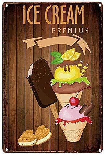FJQWKLF Eiscreme, Premium-Vintage-Metallschild, Dessert-Blechschild, Dekoration, Bar, Café, Club, Wandtafel, Poster, 20,3 x 30,5 cm FJQWKLF Eiscreme, Premium-Vintage-Metallschild, Dessert-Blechschild, Dekoration, Bar, Café, Club, Wandtafel, Poster, 20,3 x 30,5 cm von FJQWKLF
