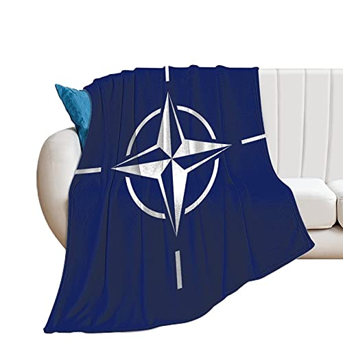 FJQWKLF Flanelldecke mit Flagge der North Atlantic Treaty Organization (NATO), leicht und atmungsaktiv, für alle Jahreszeiten geeignet, 127 x 152 cm von FJQWKLF